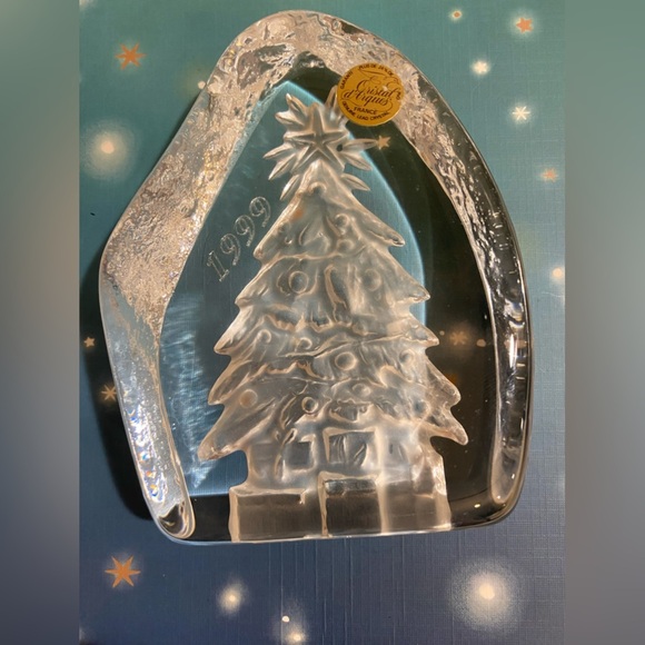 Cristal D’Arques France Christmas Paper Weight Dated 1999 (DS) - Picture 2 of 11